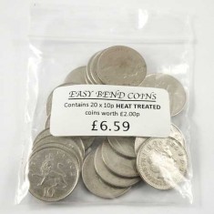 Bag of 20 Easy Bend 10 Pence Coins - by PropDog