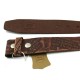 Pattern Embossed Leather Belt - Brown