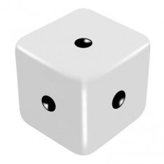 16mm White One Way Force Dice - Force Number 1 by PropDog
