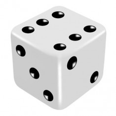 16mm White Regular Dice - to match gimmicked dice by PropDog