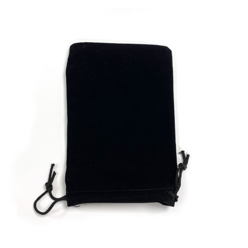 Black Velvet Drawstring Bag/Pouch - 15cm x 10cm