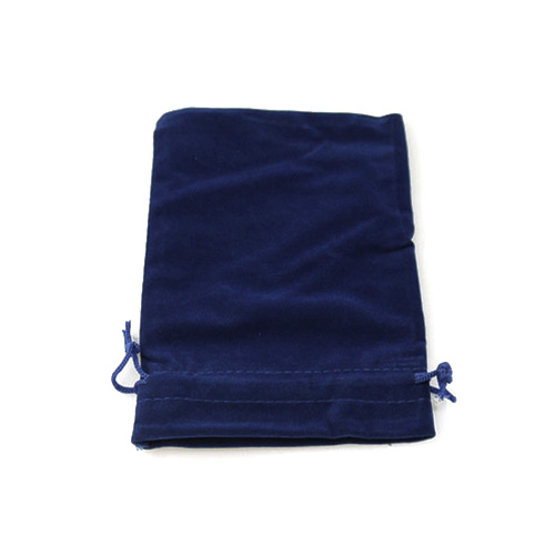 Dark Blue Velvet Drawstring Bag/Pouch - 10cm x 13cm
