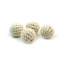 20mm Cream Crochet Ball by Five of Hearts Magic - Set of 4 (Contains no magnetic balls)