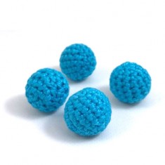 23mm Light Blue Crochet Ball by Five of Hearts Magic - Set of 4 (Contains no magnetic balls)