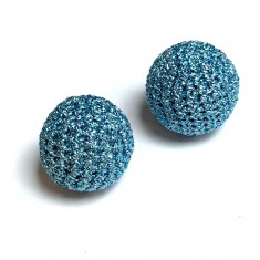 30mm Metalic Blue Crochet Ball by Five of Hearts Magic - Set of 2