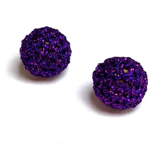 20mm Metalic Purple Crochet Ball by Five of Hearts Magic - Set of 2 (Non magnetic)