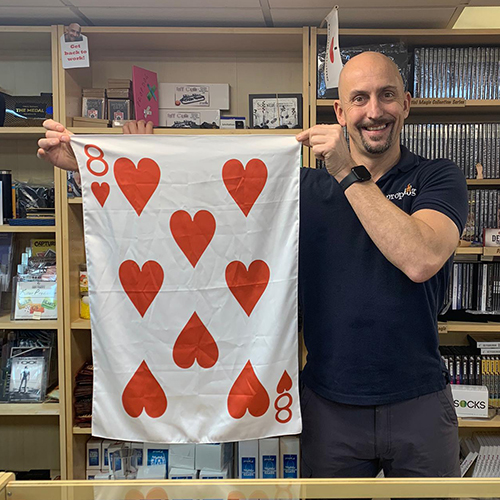Giant 28" x 20" 8 of Hearts Playing Card Silk by PropDog