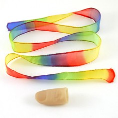 Rainbow Silk Streamer 1" x 34" for Thumb Tips