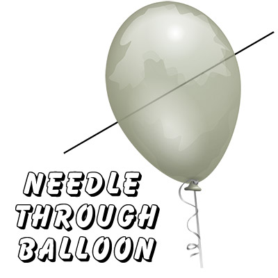 Needle Thru Balloon Professional (with 10 clear balloons) by Bazar de Magia