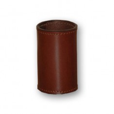 Leather Coin Cylinder - Dollar Size - Brown
