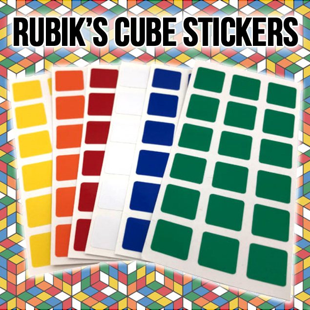 Set of 18 Rubik's Cube Colour Stickers